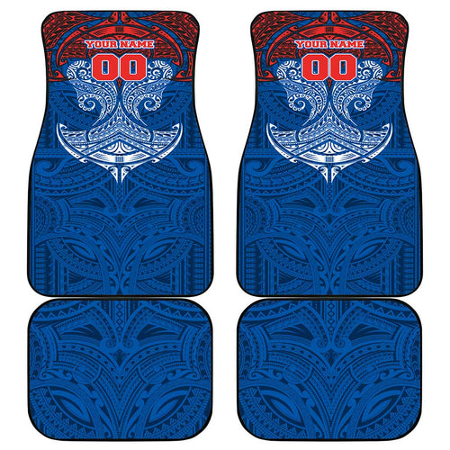 Personalized Newcastle Knights Car Mats Polynesian Tribal Pattern Style