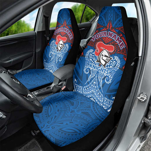 Personalized Newcastle Knights Car Seat Cover Polynesian Tribal Pattern Style