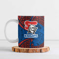 Personalized Newcastle Knights Ceramic Mug Polynesian Tribal Pattern Style