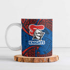 Personalized Newcastle Knights Ceramic Mug Polynesian Tribal Pattern Style