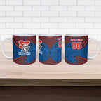 Personalized Newcastle Knights Ceramic Mug Polynesian Tribal Pattern Style