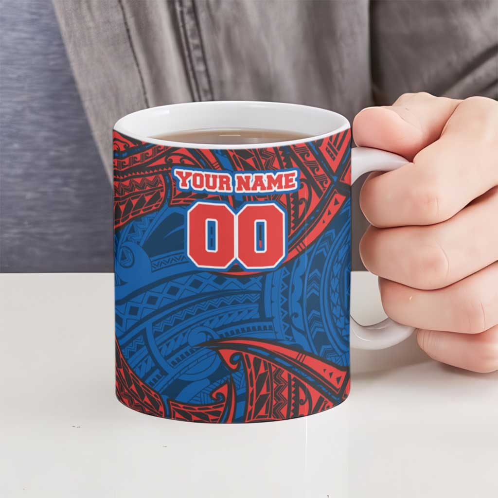 Personalized Newcastle Knights Ceramic Mug Polynesian Tribal Pattern Style