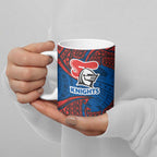 Personalized Newcastle Knights Ceramic Mug Polynesian Tribal Pattern Style