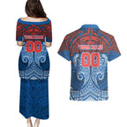 Personalized Newcastle Knights Couples Matching Puletasi and Hawaiian Shirt Polynesian Tribal Pattern Style