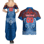 Personalized Newcastle Knights Couples Matching Summer Maxi Dress and Hawaiian Shirt Polynesian Tribal Pattern Style