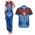 Personalized Newcastle Knights Couples Matching Tank Maxi Dress and Hawaiian Shirt Polynesian Tribal Pattern Style