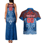 Personalized Newcastle Knights Couples Matching Tank Maxi Dress and Hawaiian Shirt Polynesian Tribal Pattern Style