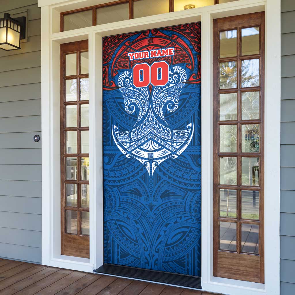 Personalized Newcastle Knights Door Cover Polynesian Tribal Pattern Style