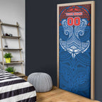 Personalized Newcastle Knights Door Cover Polynesian Tribal Pattern Style