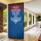 Personalized Newcastle Knights Door Cover Polynesian Tribal Pattern Style
