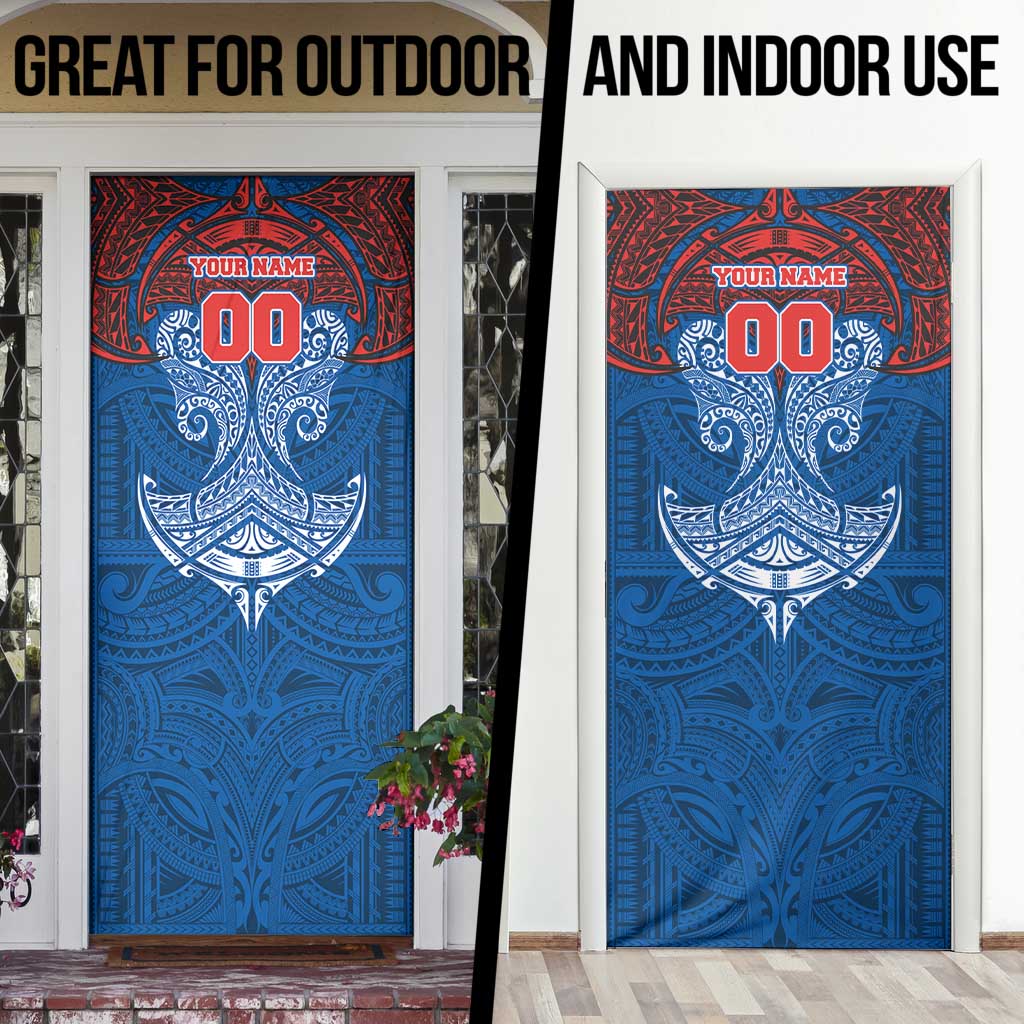 Personalized Newcastle Knights Door Cover Polynesian Tribal Pattern Style