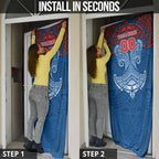 Personalized Newcastle Knights Door Cover Polynesian Tribal Pattern Style