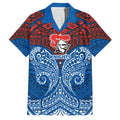 Personalized Newcastle Knights Family Matching Off Shoulder Maxi Dress and Hawaiian Shirt Polynesian Tribal Pattern Style