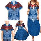 Personalized Newcastle Knights Family Matching Summer Maxi Dress and Hawaiian Shirt Polynesian Tribal Pattern Style