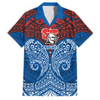 Personalized Newcastle Knights Family Matching Summer Maxi Dress and Hawaiian Shirt Polynesian Tribal Pattern Style