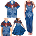 Personalized Newcastle Knights Family Matching Tank Maxi Dress and Hawaiian Shirt Polynesian Tribal Pattern Style