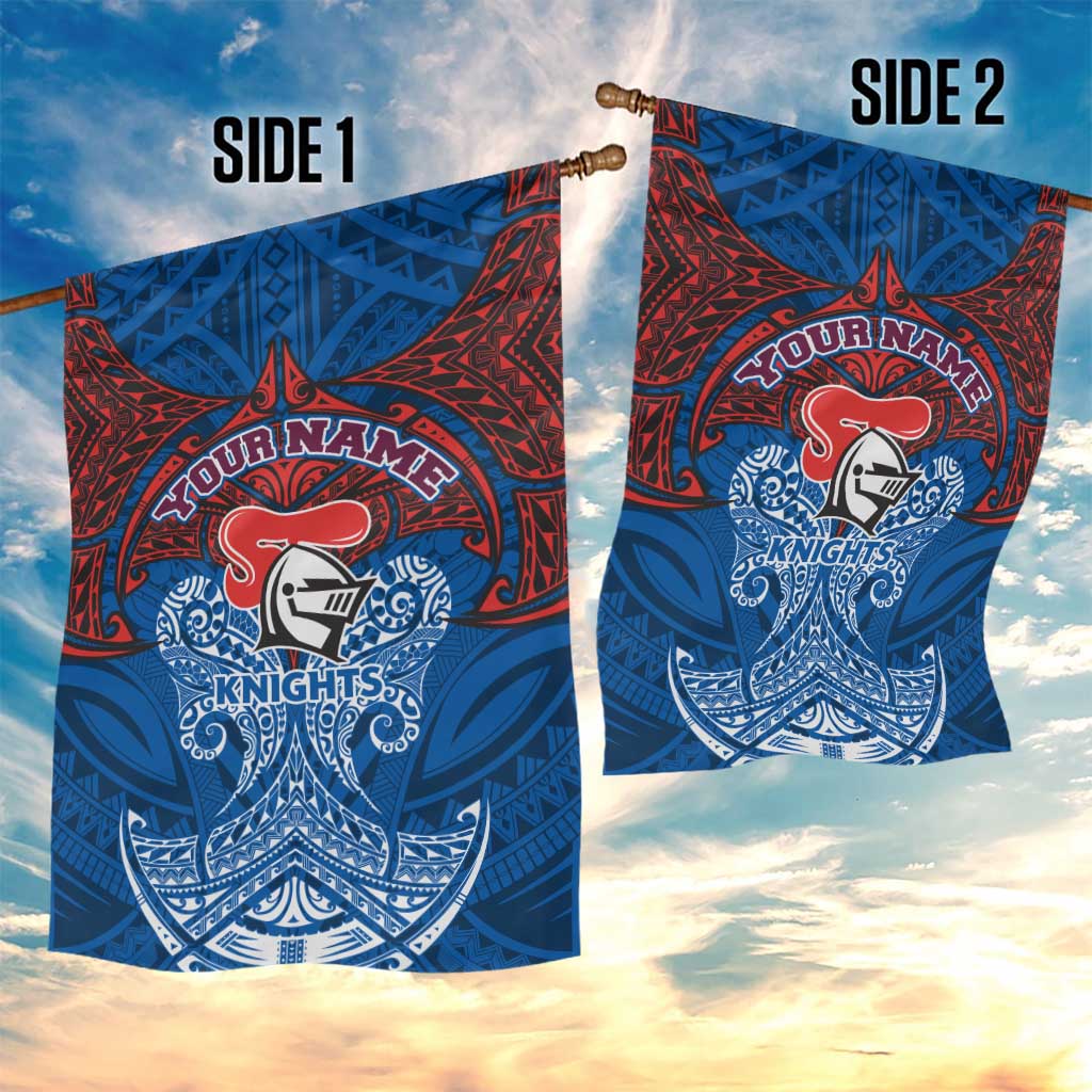 Personalized Newcastle Knights Garden Flag Polynesian Tribal Pattern Style