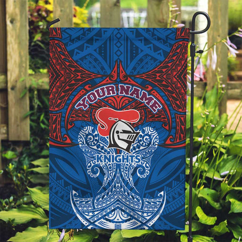 Personalized Newcastle Knights Garden Flag Polynesian Tribal Pattern Style