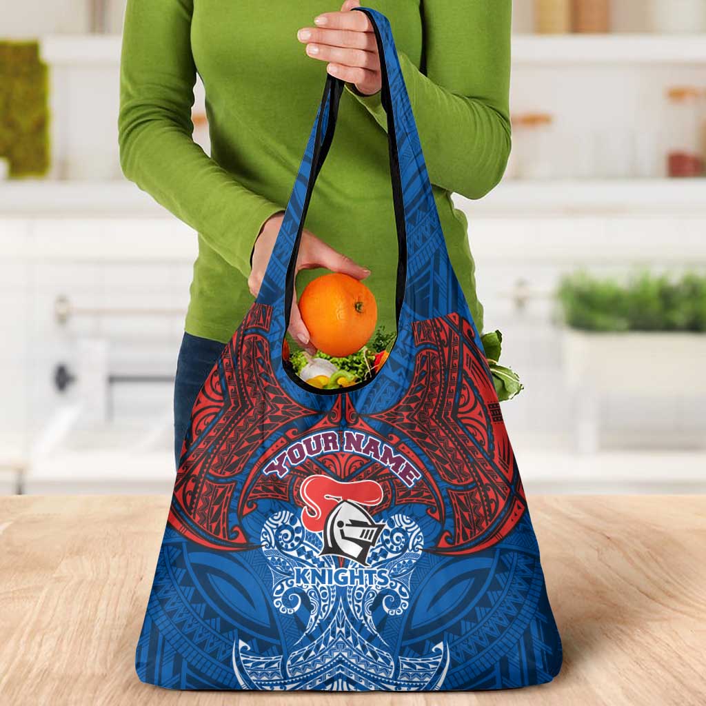 Personalized Newcastle Knights Grocery Bag Polynesian Tribal Pattern Style