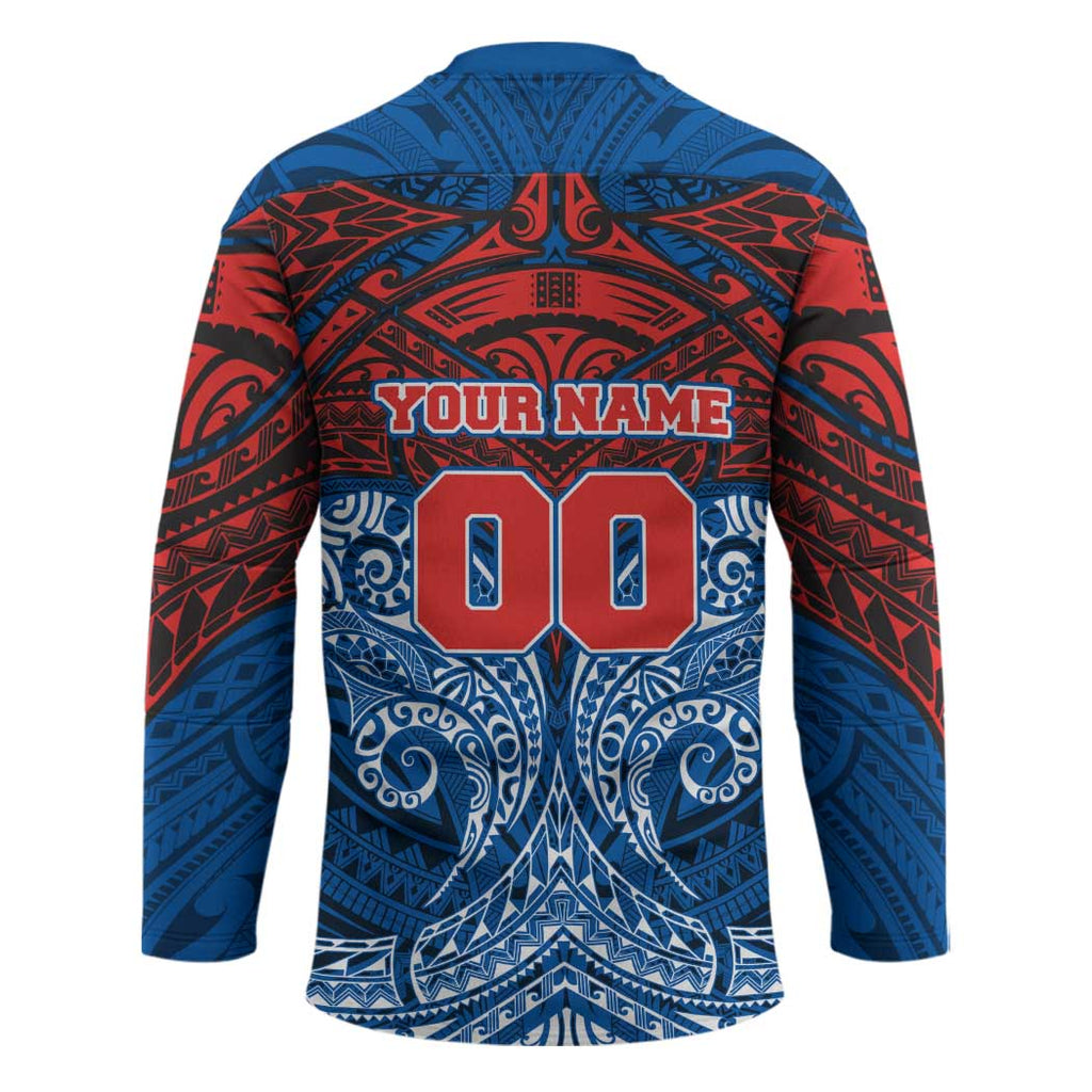 Personalized Newcastle Knights Hockey Jersey Polynesian Tribal Pattern Style