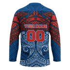 Personalized Newcastle Knights Hockey Jersey Polynesian Tribal Pattern Style