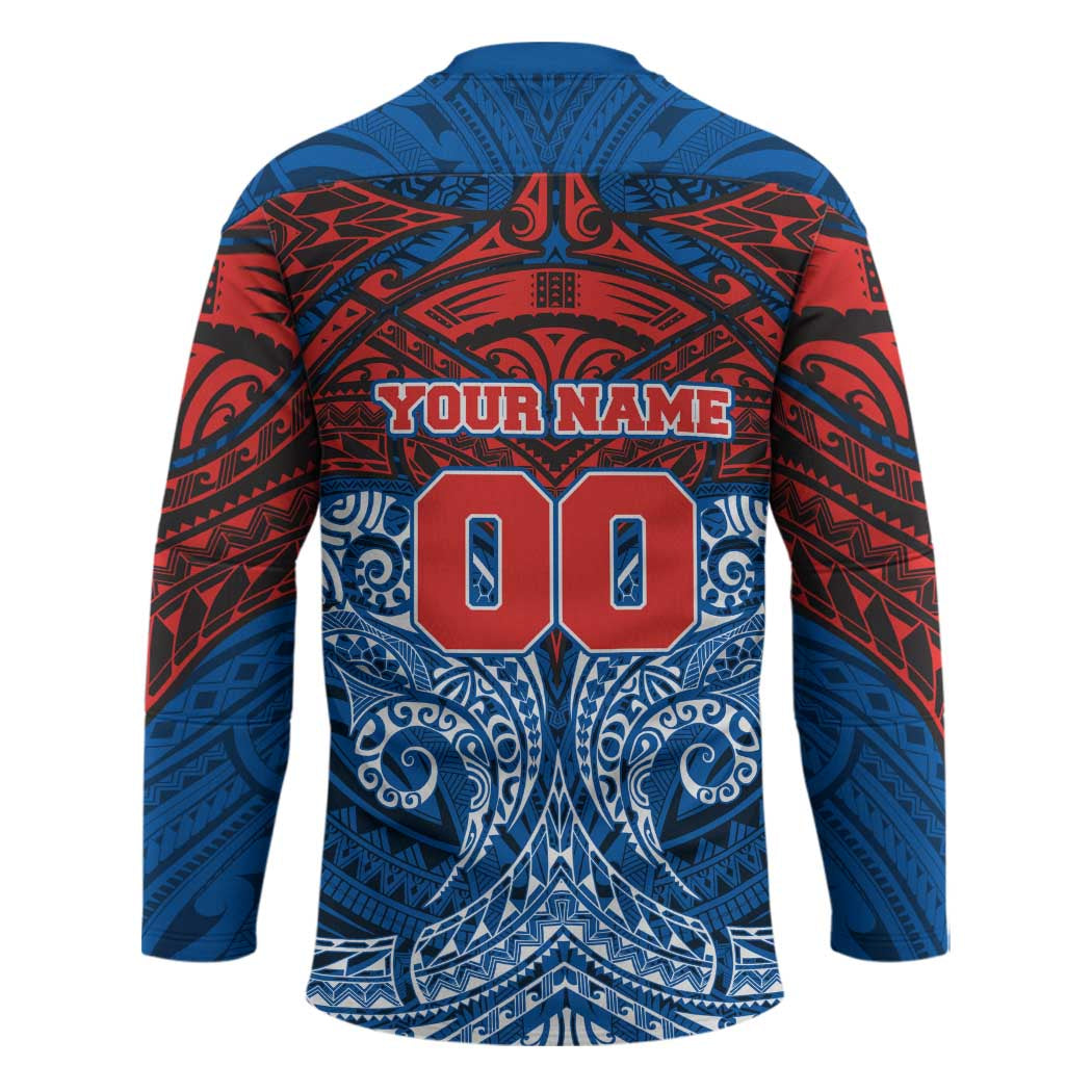 Personalized Newcastle Knights Hockey Jersey Polynesian Tribal Pattern Style