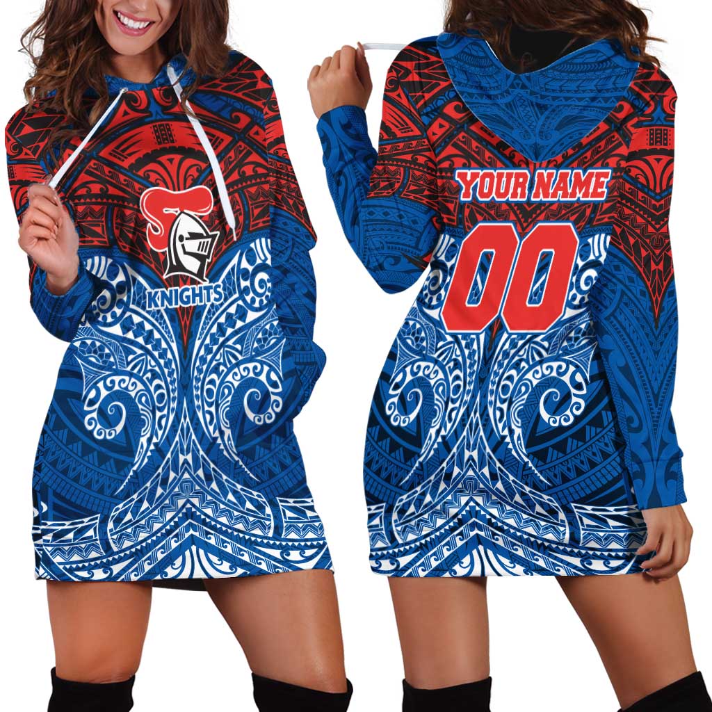 Personalized Newcastle Knights Hoodie Dress Polynesian Tribal Pattern Style