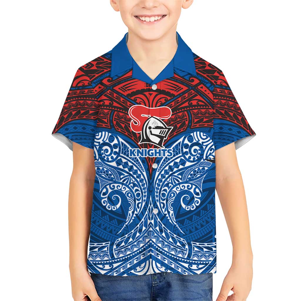 Personalized Newcastle Knights Kid Hawaiian Shirt Polynesian Tribal Pattern Style