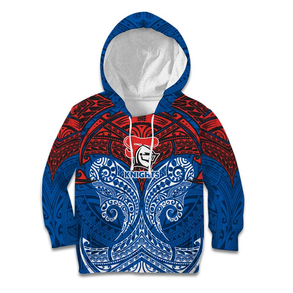 Personalized Newcastle Knights Kid Hoodie Polynesian Tribal Pattern Style