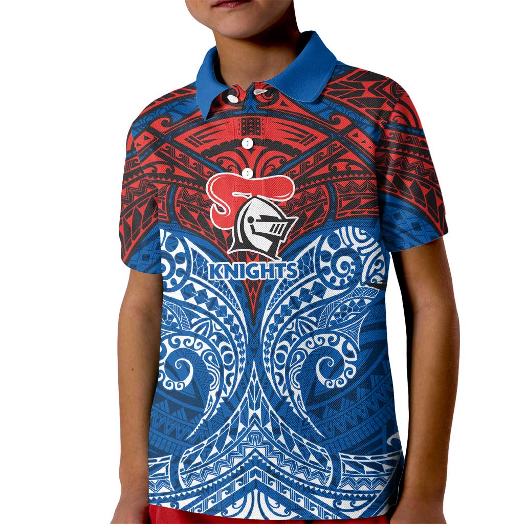 Personalized Newcastle Knights Kid Polo Shirt Polynesian Tribal Pattern Style