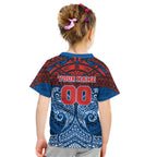 Personalized Newcastle Knights Kid T Shirt Polynesian Tribal Pattern Style