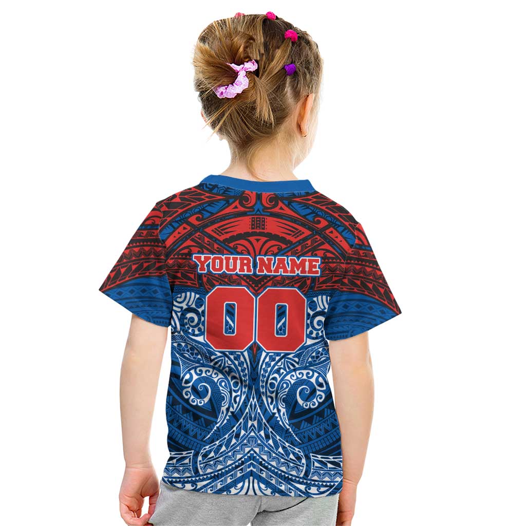 Personalized Newcastle Knights Kid T Shirt Polynesian Tribal Pattern Style