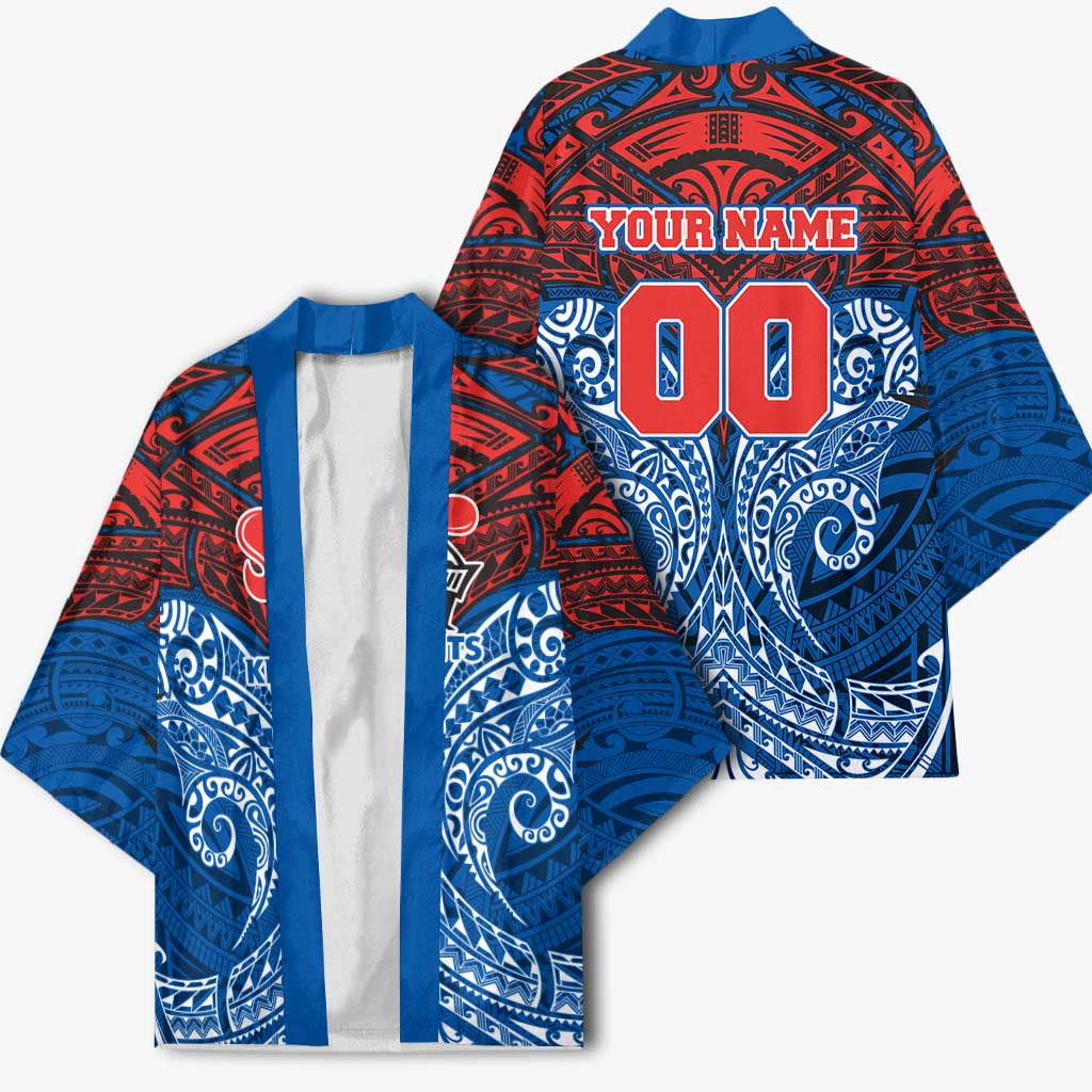 Personalized Newcastle Knights Kimono Polynesian Tribal Pattern Style
