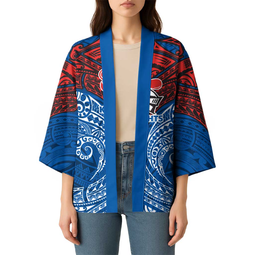 Personalized Newcastle Knights Kimono Polynesian Tribal Pattern Style
