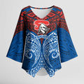 Personalized Newcastle Knights Kimono Sleeve Blouse Polynesian Tribal Pattern Style