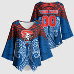 Personalized Newcastle Knights Kimono Sleeve Blouse Polynesian Tribal Pattern Style
