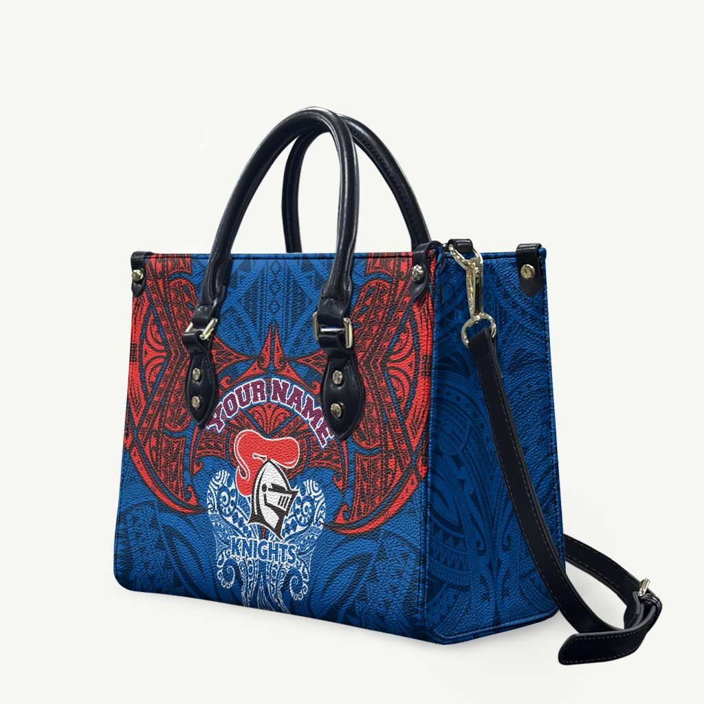 Personalized Newcastle Knights Leather Bag Polynesian Tribal Pattern Style