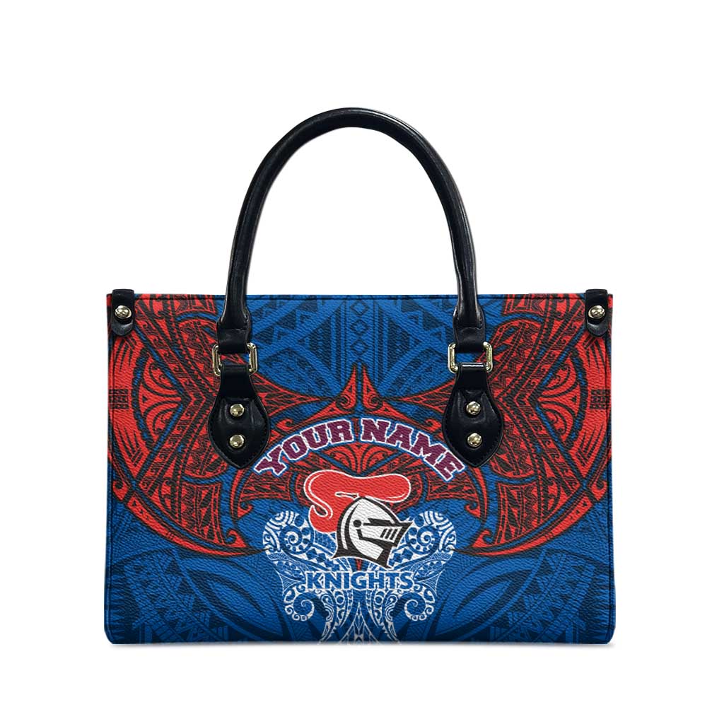 Personalized Newcastle Knights Leather Bag Polynesian Tribal Pattern Style