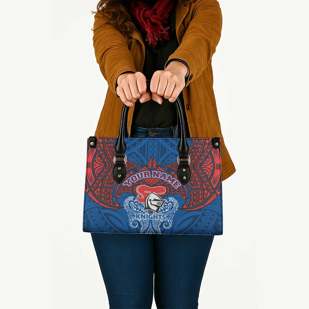 Personalized Newcastle Knights Leather Bag Polynesian Tribal Pattern Style