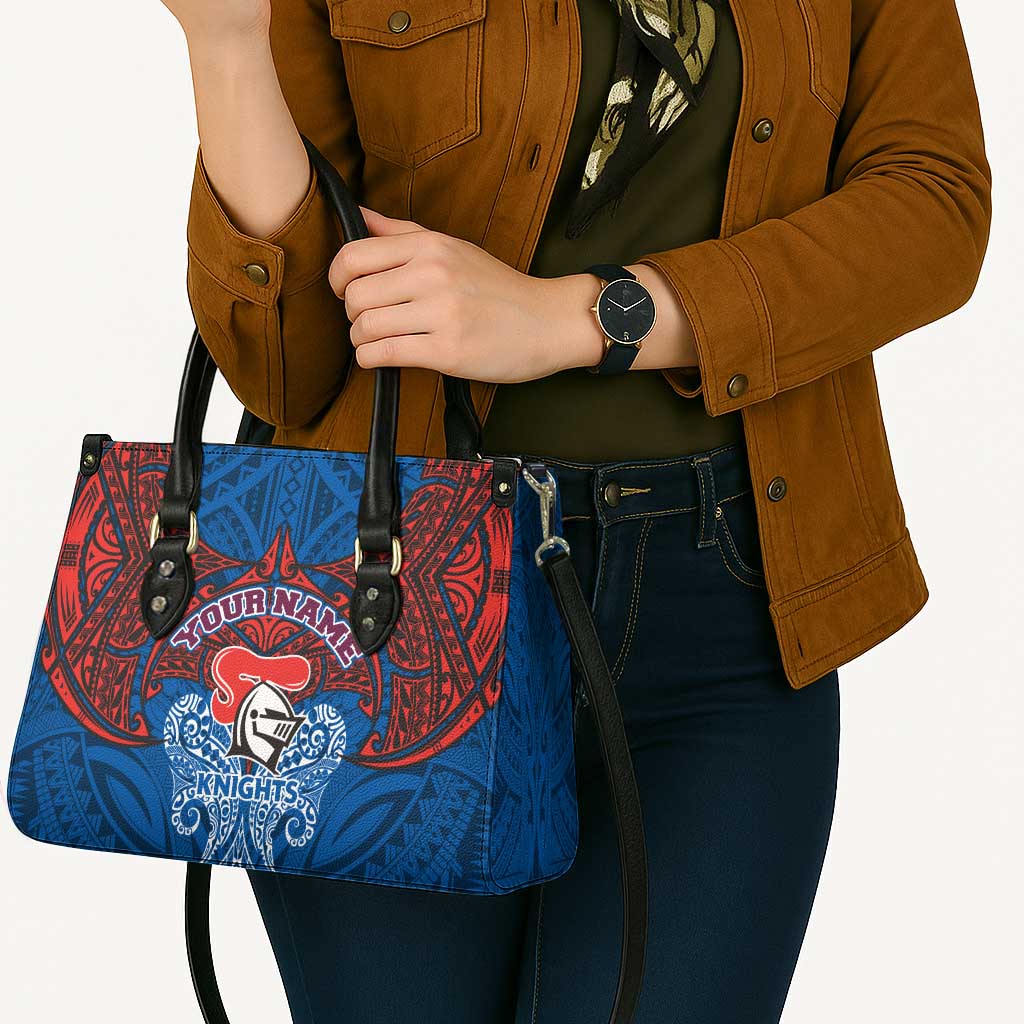 Personalized Newcastle Knights Leather Bag Polynesian Tribal Pattern Style