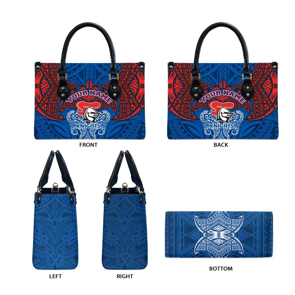 Personalized Newcastle Knights Leather Bag Polynesian Tribal Pattern Style