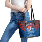 Personalized Newcastle Knights Leather Tote Bag Polynesian Tribal Pattern Style