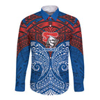 Personalized Newcastle Knights Long Sleeve Button Shirt Polynesian Tribal Pattern Style