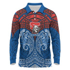 Personalized Newcastle Knights Long Sleeve Polo Shirt Polynesian Tribal Pattern Style