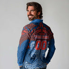 Personalized Newcastle Knights Long Sleeve Polo Shirt Polynesian Tribal Pattern Style