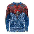 Personalized Newcastle Knights Long Sleeve Shirt Polynesian Tribal Pattern Style