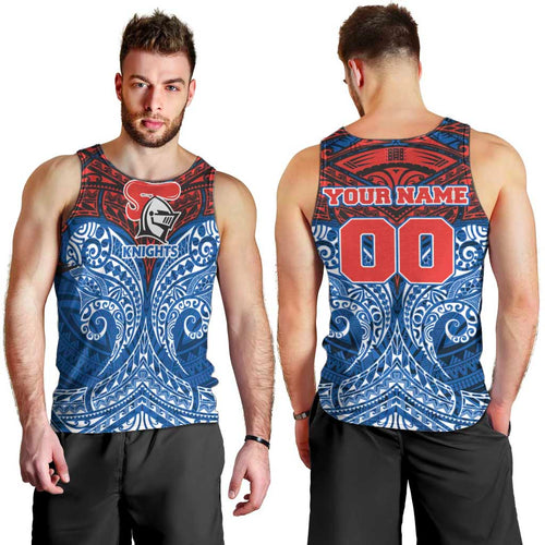 Personalized Newcastle Knights Men Tank Top Polynesian Tribal Pattern Style