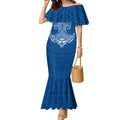 Personalized Newcastle Knights Mermaid Dress Polynesian Tribal Pattern Style