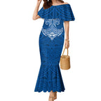 Personalized Newcastle Knights Mermaid Dress Polynesian Tribal Pattern Style