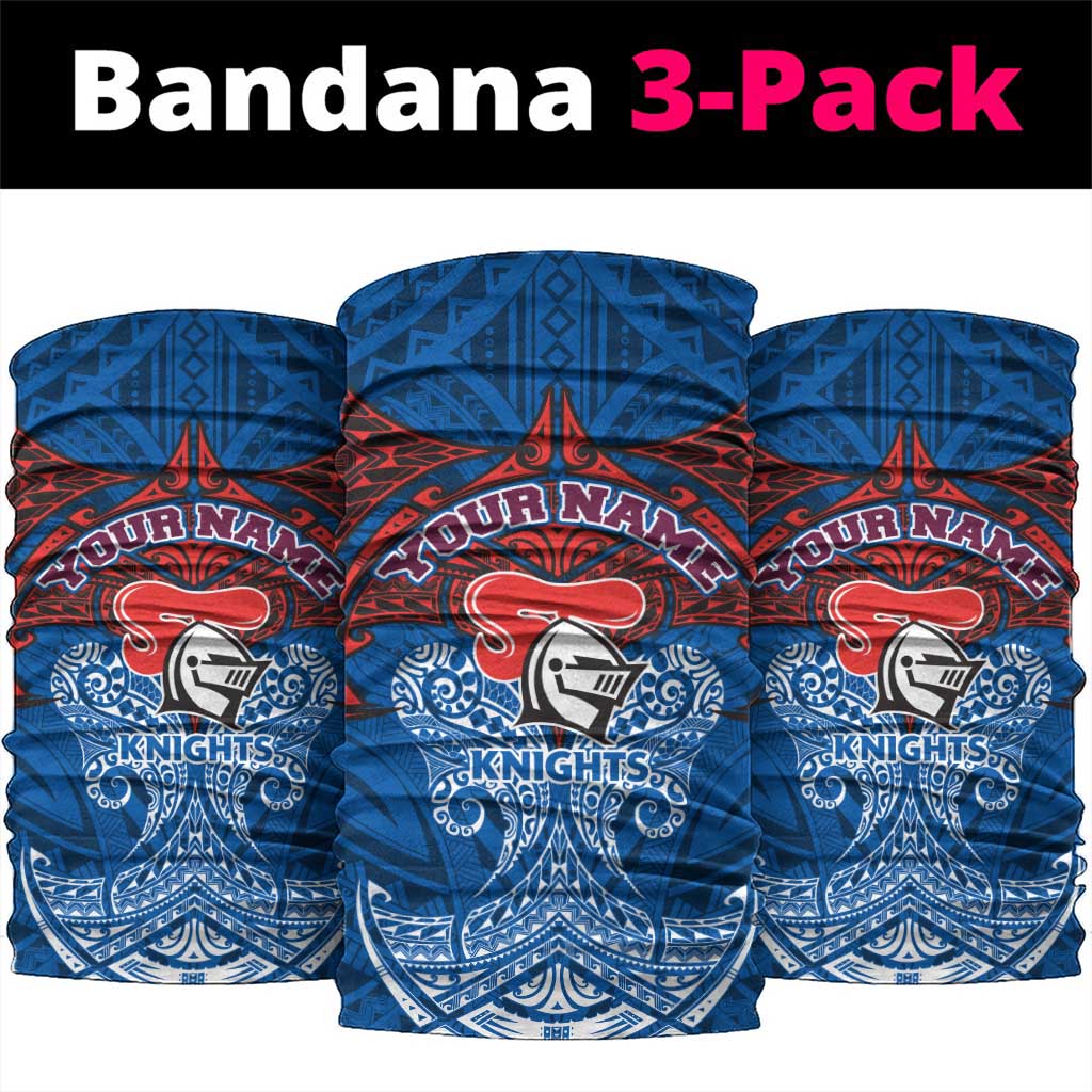 Personalized Newcastle Knights Neck Gaiter Polynesian Tribal Pattern Style